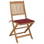 vidaXL Chaises pliables de jardin lot de 2 avec coussins Bois d'acacia