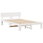 vidaXL Cadre de lit Blanc 120 x 200 cm Bois de pin massif