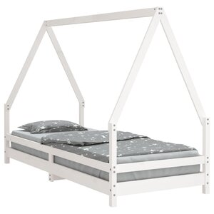 vidaXL Cadre de lit pour enfants blanc 90x200 cm bois de pin massif