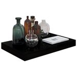 vidaXL Étagère murale flottante 2 Pièces Noir brillant 40x23x3 8 cm MDF