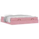 vidaXL Cadre de lit avec matelas avec matelas 2 Pièces Rose Velours