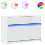 vidaXL Meuble TV avec LED blanc 91x34x61 cm bois d'ingénierie