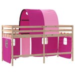 vidaXL Lit mezzanine enfants avec tunnel sans matelas rose 80x200 cm