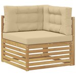 vidaXL Ensemble de canapés d'extérieur 6 pc Blanc et Beige