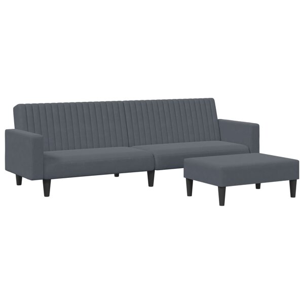 vidaXL Ensemble de canapés 2 Pièces gris foncé velours