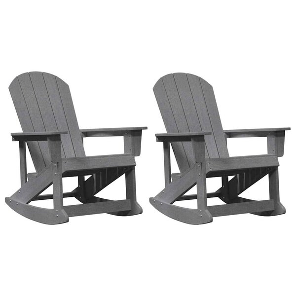 vidaXL Chaises Berçantes Adirondack 2 Pièces Gris clair HDPE