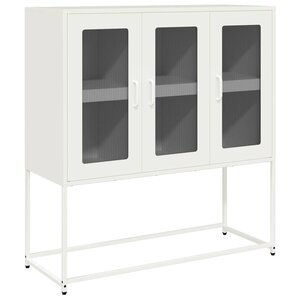 vidaXL Buffet blanc 100 5x39x107 cm acier laminé à froid
