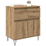 vidaXL Buffet Chêne artisanal 60 x 35 x 70 cm Bois d'ingénierie et fer