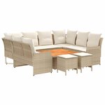 vidaXL Ensembles de meubles 8 Pièces Beige et crème Rotin PE
