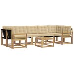 vidaXL Ensemble de canapés d'extérieur 8 pc Blanc et Beige