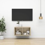 vidaXL Meuble TV mural Chêne sonoma 37x37x72 cm Bois d’ingénierie
