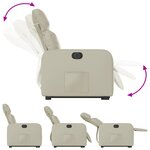 vidaXL Fauteuil inclinable électrique crème similicuir