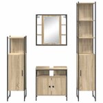 vidaXL Ensemble de mobilier de salle de bain Autre 4 Pièces Chêne sonoma