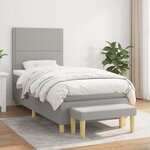 vidaXL Sommier à lattes de lit avec matelas Gris clair 80x200 cm Tissu
