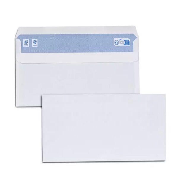Gpv lot de 500 enveloppes dl, 110 x 220 mm, blanc, 80 g/m2