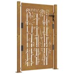 vidaXL Portail de jardin 105x155 cm acier corten design de bambou