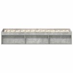 vidaXL Cadre de lit sans matelas gris béton 75x190 cm