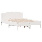 vidaXL Cadre de lit sans matelas blanc 140x200 cm bois de pin massif