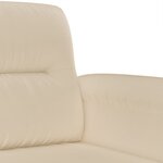 vidaXL Canapé à 3 places Crème 180 cm Tissu microfibre