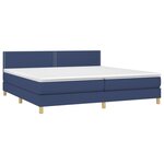 vidaXL Sommier à lattes de lit et matelas et LED Bleu 200x200 cm Tissu