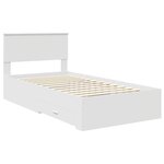 vidaXL Cadre de lit avec tiroir Blanc 100 x 200 cm Bois d'ingénierie