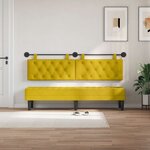 vidaXL Tête de lit suspendue Jaune Velours