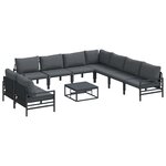 vidaXL Ensemble de canapé de jardin Anthracite Acier