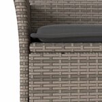 vidaXL Ensemble à manger de jardin et coussins 5 Pièces gris rotin acacia
