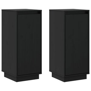 vidaXL Buffets 2 Pièces Noir 31 5x34x75 cm Bois massif de pin
