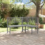 vidaXL Banc d'angle de jardin Gris 140 cm Bois solide d'acacia