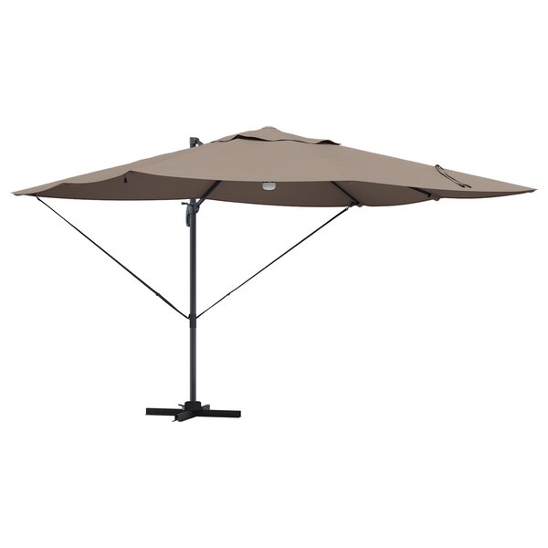 vidaXL Parasol déporté Roma avec LEDs taupe  352x251x265 cm  en aluminium