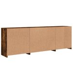 vidaXL Buffet avec lumières LED chêne fumé 202x37x67 cm