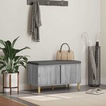 vidaXL Banc d'entrée avec coussin Gris Sonoma 80 x 38 x 46 cm