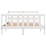 vidaXL Cadre de lit sans matelas blanc 140x190 cm bois de pin massif
