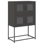 vidaXL Buffet haut noir 68x39x107 cm acier