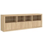 vidaXL Buffet avec lumières LED chêne sonoma 202x37x67 cm