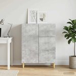 vidaXL Buffet Gris béton 66 x 34 5 x 90 cm Bois d'ingénierie