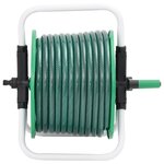 vidaXL Enrouleur de tuyau vert sur pied avec tuyau de 30 m PVC