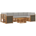 vidaXL Ensemble de canapés d'extérieur 8 pc Naturel et gris clair