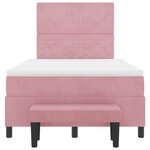 vidaXL Lit à Sommier avec Matelas & Banc Rose 120x190 cm Velours