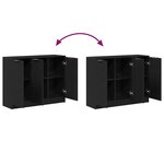 Buffet vidaXL Noir Chêne 90 5x30x70 cm Bois d'ingénierie