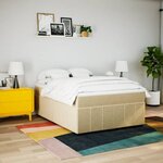 vidaXL Sommier à lattes de lit avec matelas Crème 160x200 cm Tissu