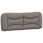 vidaXL Coussin de tête de lit taupe 140 cm tissu
