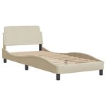 vidaXL Cadre de lit sans matelas Hvar crème 90x200 cm tissu