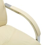 vidaXL Chaise de bureau cantilever Crème Similicuir