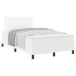 vidaXL Lit à ressorts avec matelas Blanc 120 x 200 cm Simili cuir
