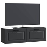 vidaXL Meuble TV mural Noir 98 x 31 x 30 cm Bois d'ingénierie