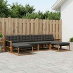 vidaXL Ensemble de canapés d'extérieur 6 pc Naturel et noir