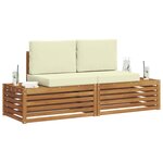 vidaXL 2 pc Ensemble de canapés d'extérieur Naturel et Crème