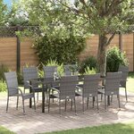 vidaXL Ensemble de salle à manger pour jardin 5 Pièces Gris